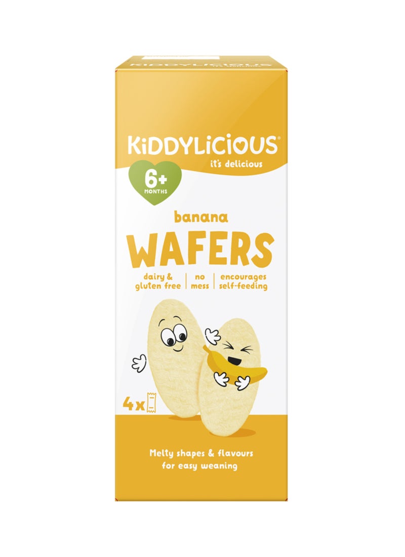 Kiddylicious Gluten And Dairy Free Banana Wafer Kids Snack 4 x 4g - Image 1